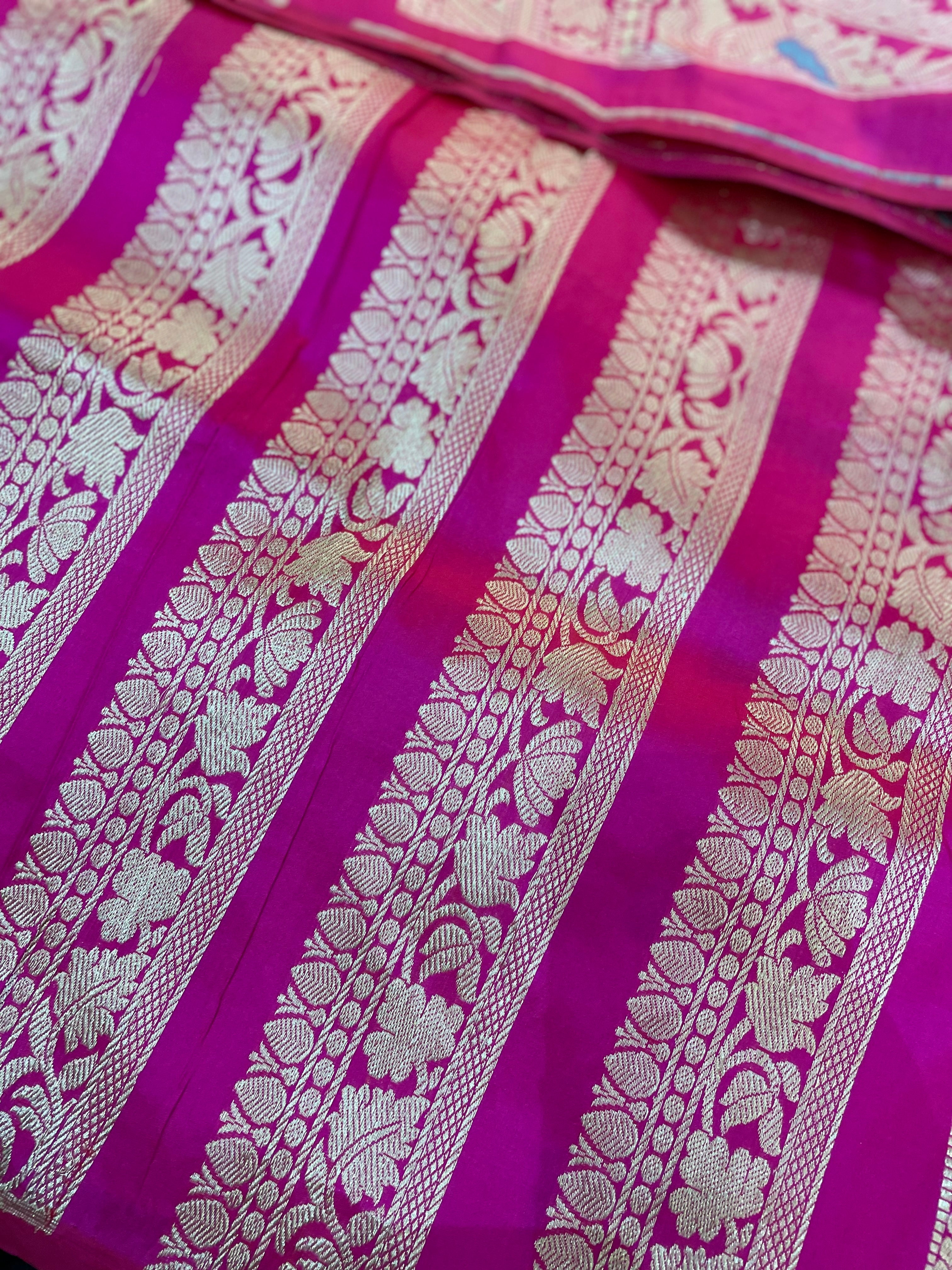 Tanvi Pink Handwoven Pure Silk Banarasi Lehenga with Meenakari
