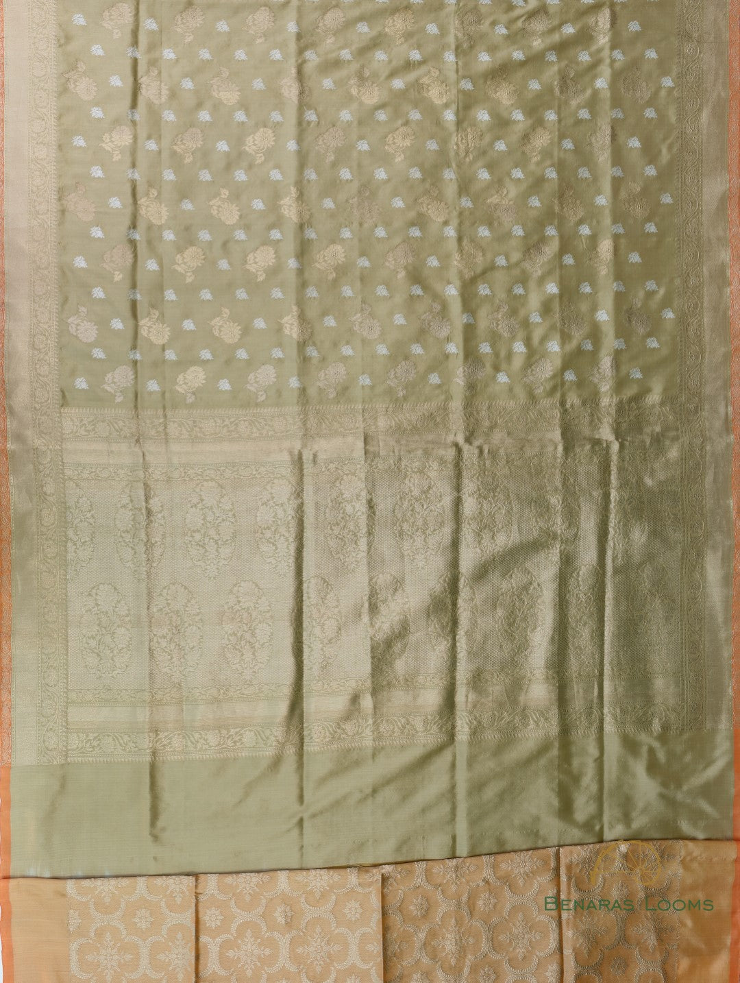 Olive Geeen Handwoven Pure Silk Banarasi Saree