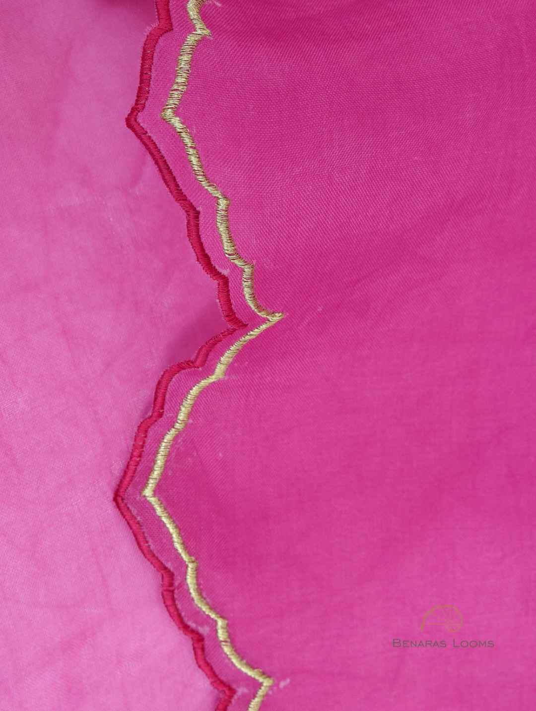 Pink Hand Embroidered Organza Dupatta