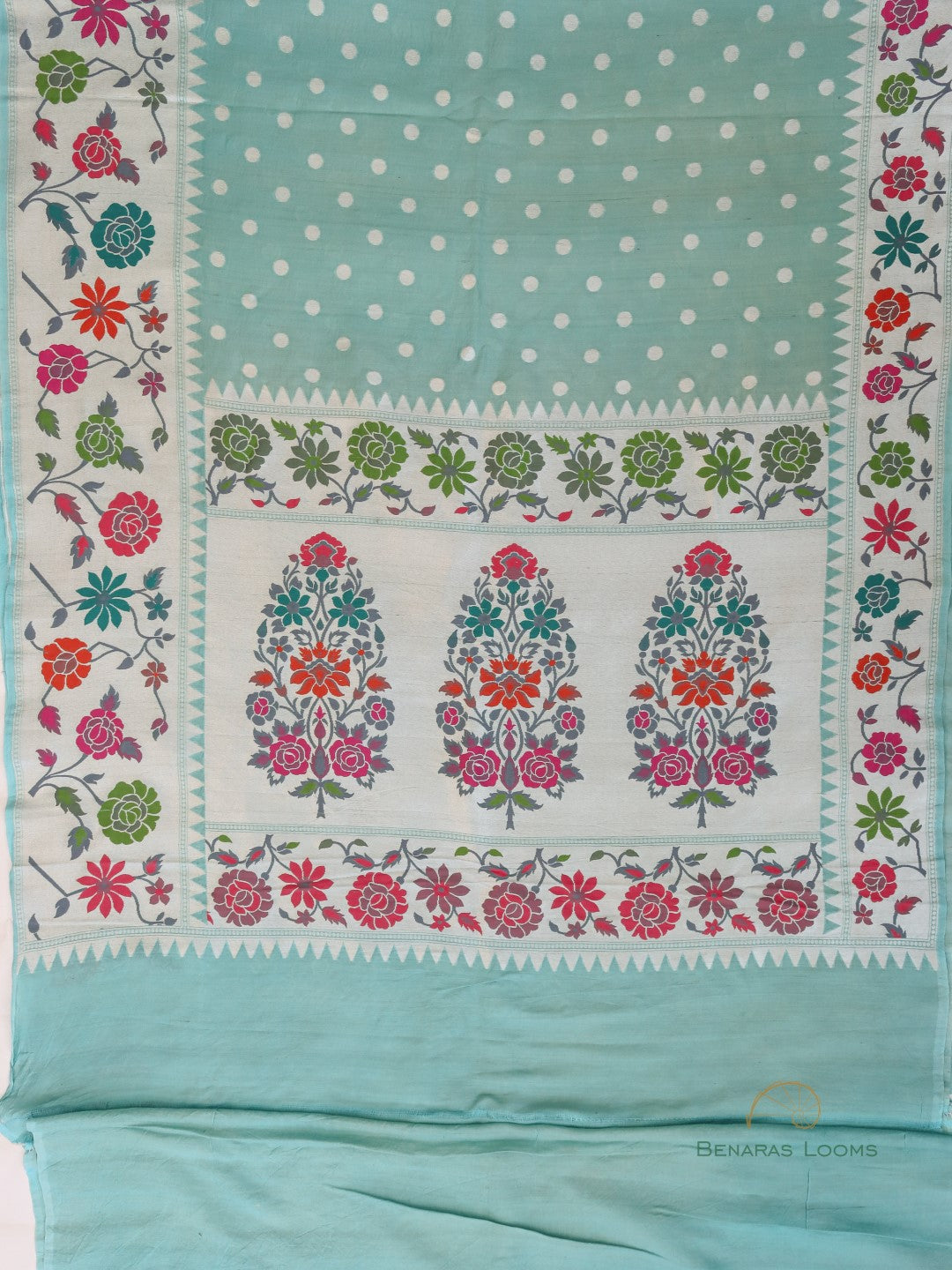 Sky Handloom Tussar Georgette Butidar Banarasi Saree