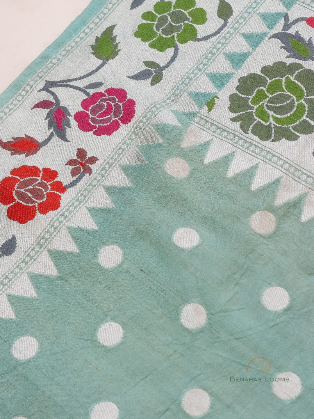 Sky Handloom Tussar Georgette Butidar Banarasi Saree