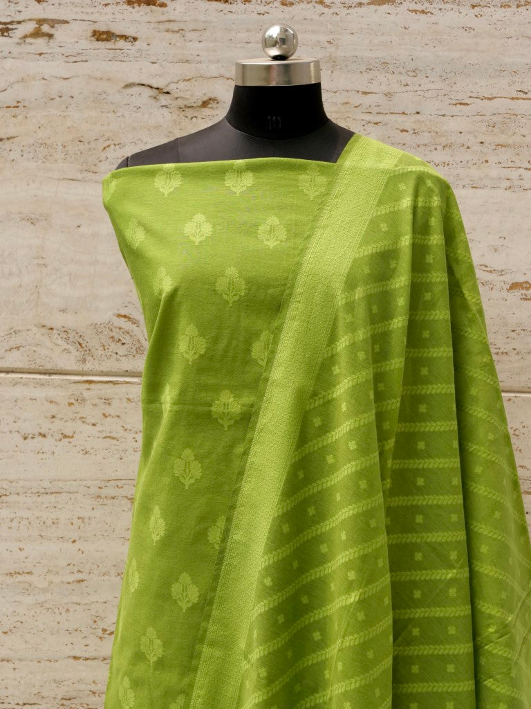 Green Banarasi Cotton Suit Set
