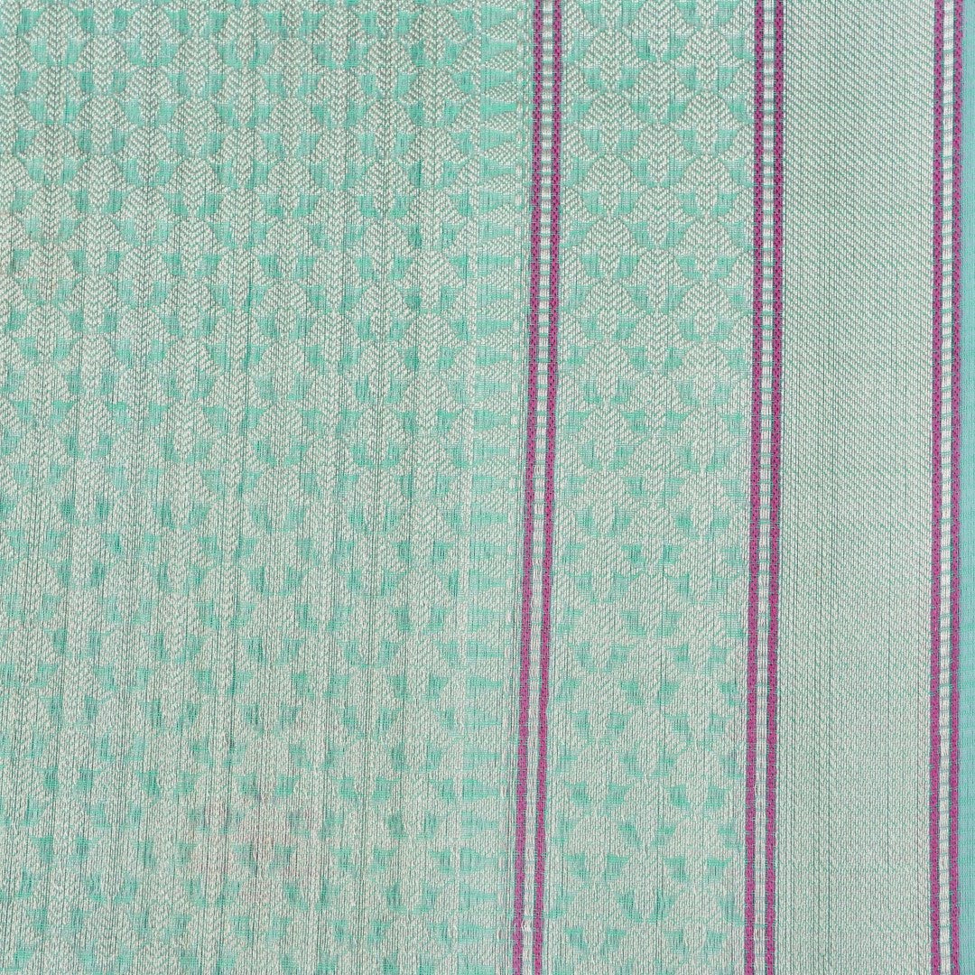 Kota Cotton Green Buta Woven Banarasi Saree