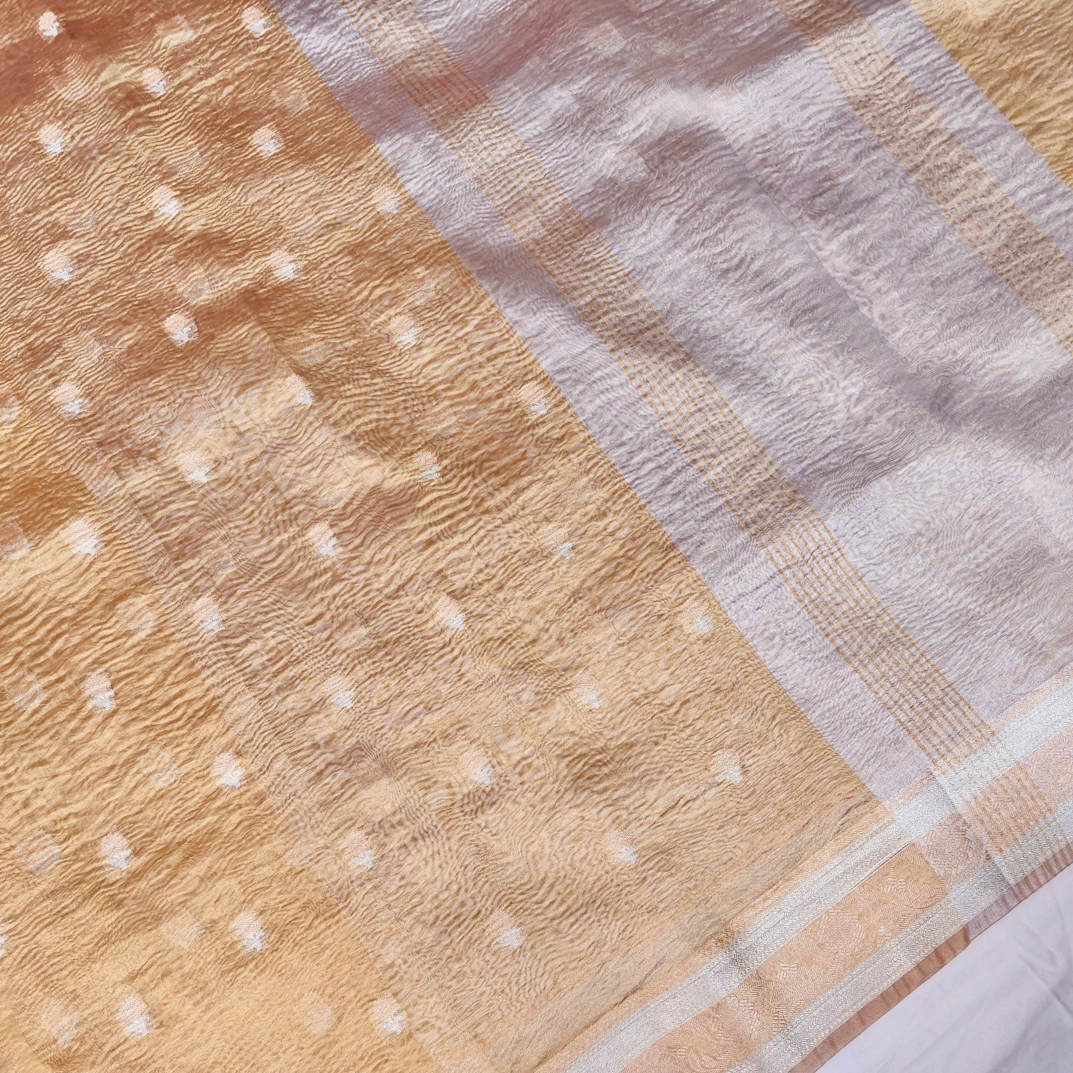 Gold Crush Tissue Butidar Banarasi Saree