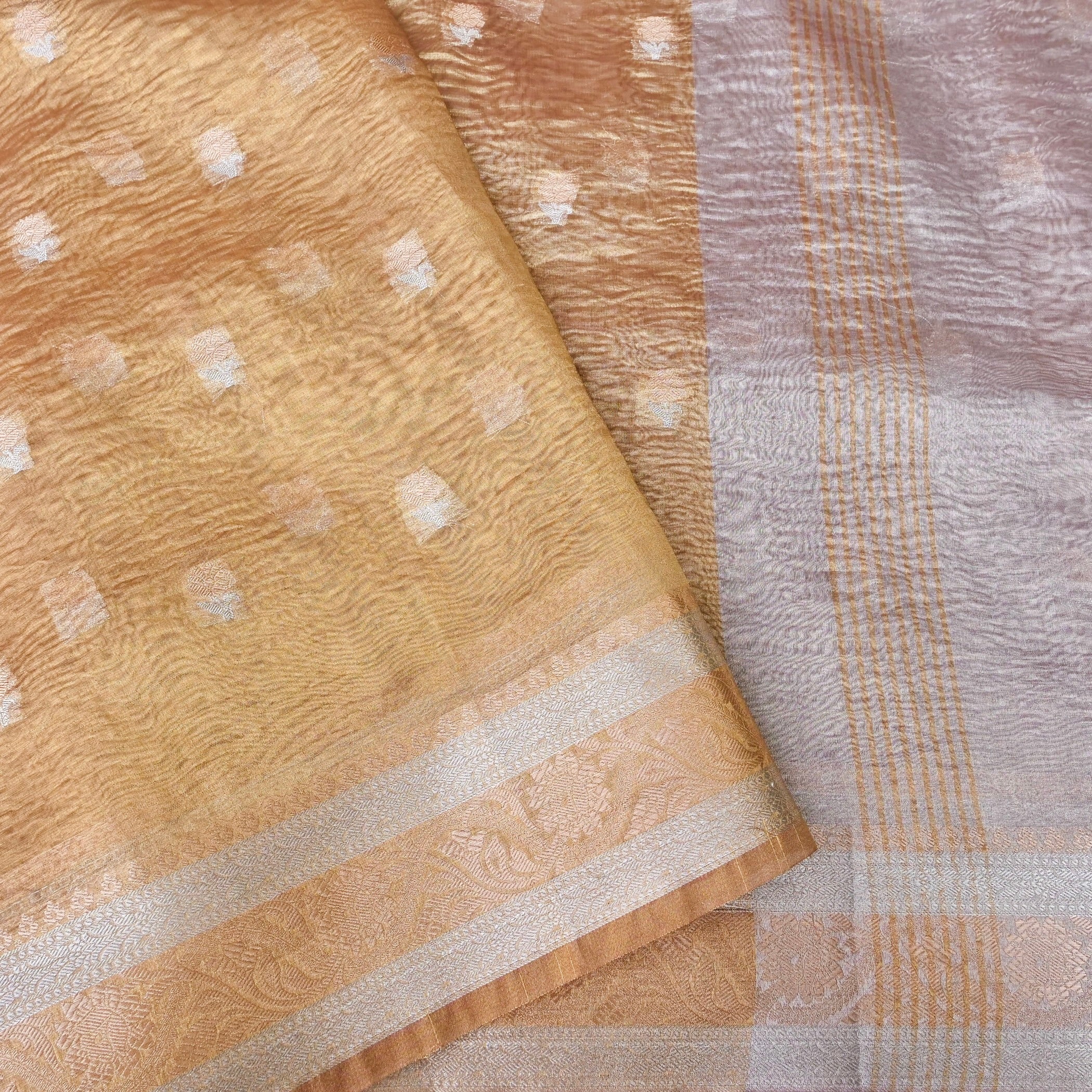 Gold Crush Tissue Butidar Banarasi Saree