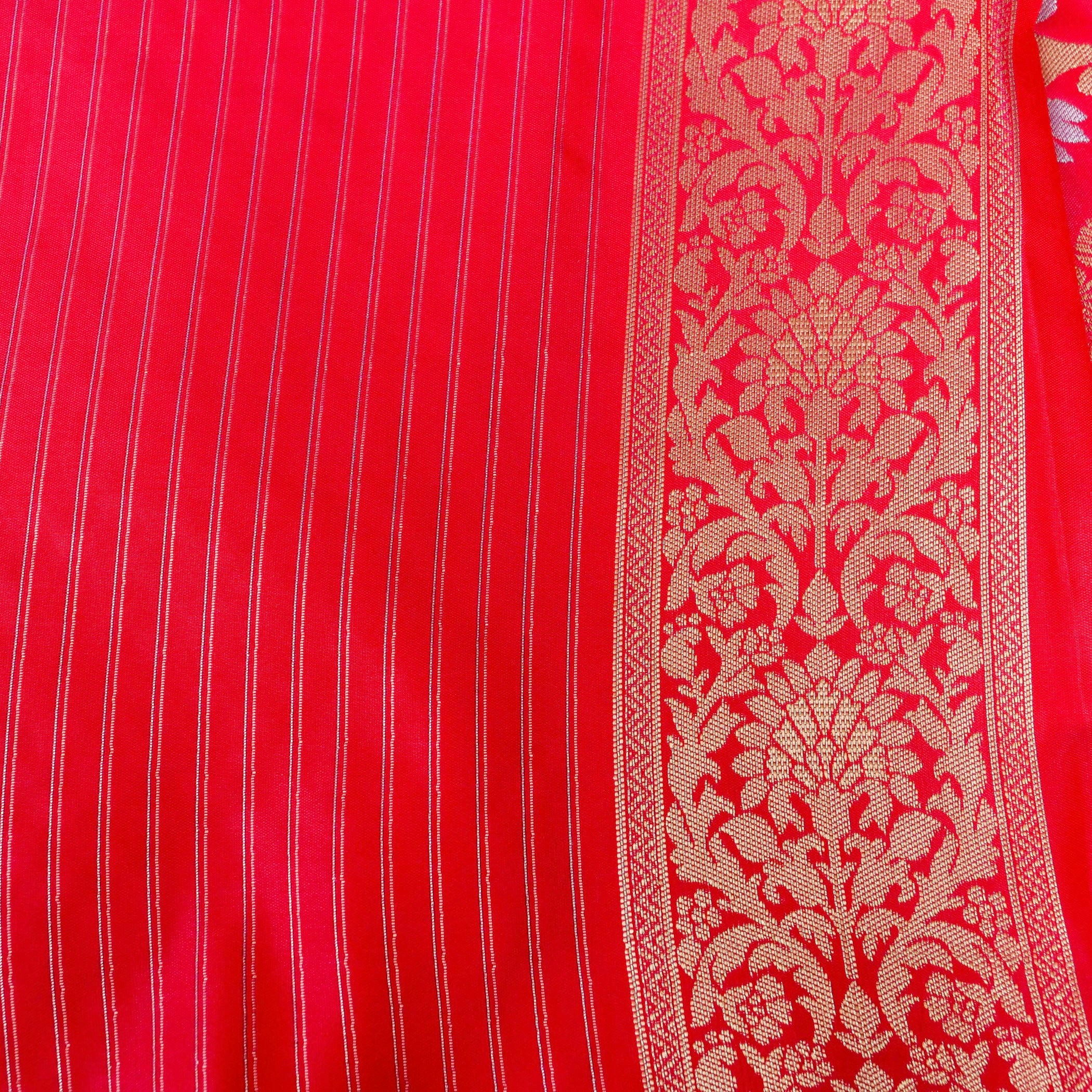 Pink Banarasi Silk Saree with Zari Floral Jaal