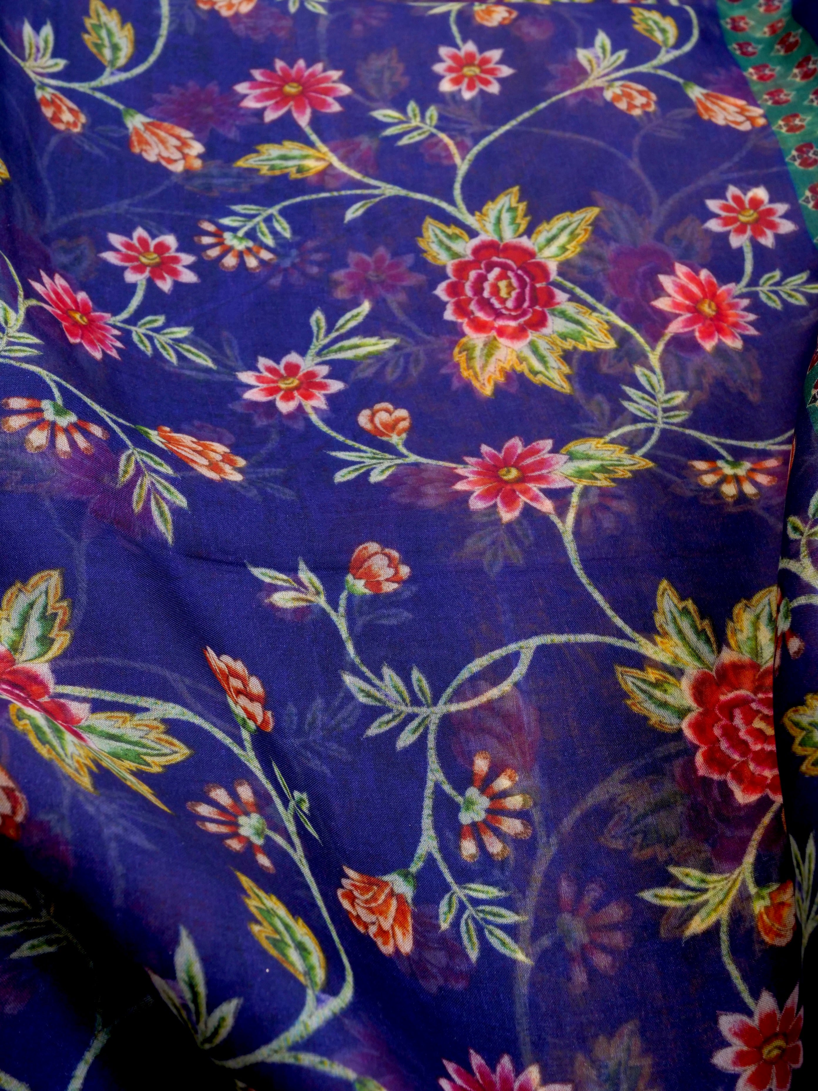 Digital Printed Pure Organza Benarasi Saree