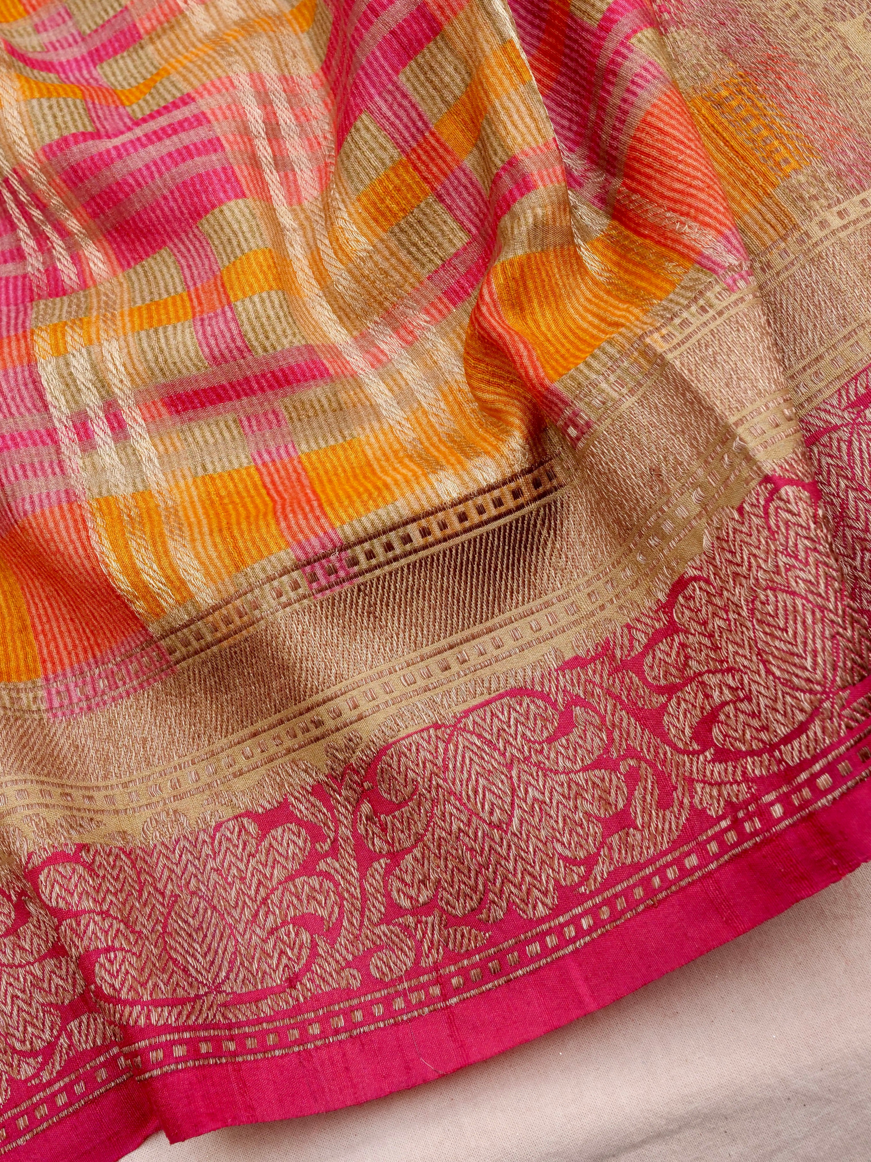 Rangkaat Handwoven Pure Kataan Silk Banarasi Saree