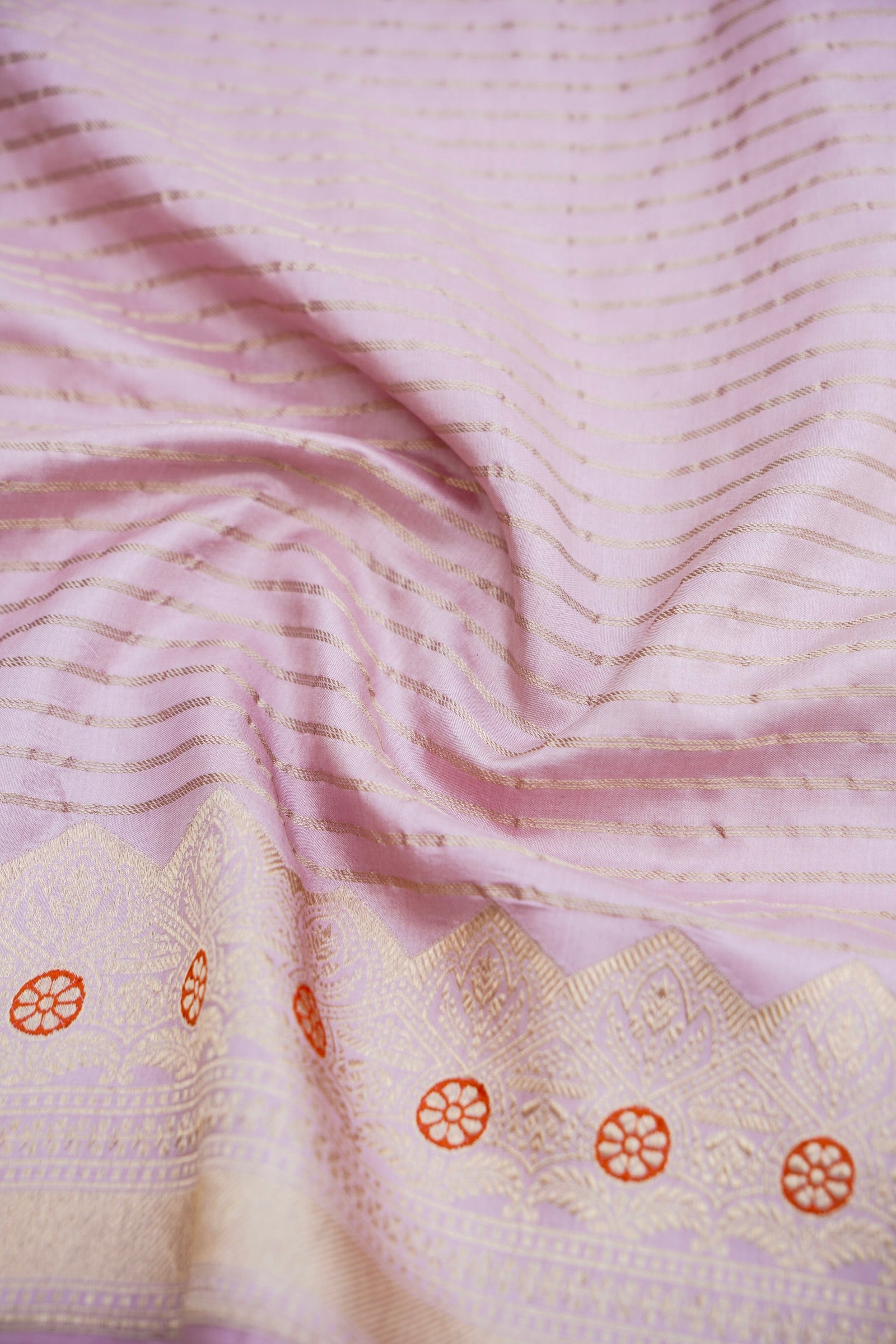 Pink Handwoven Pure Kataan Silk Banarasi Saree