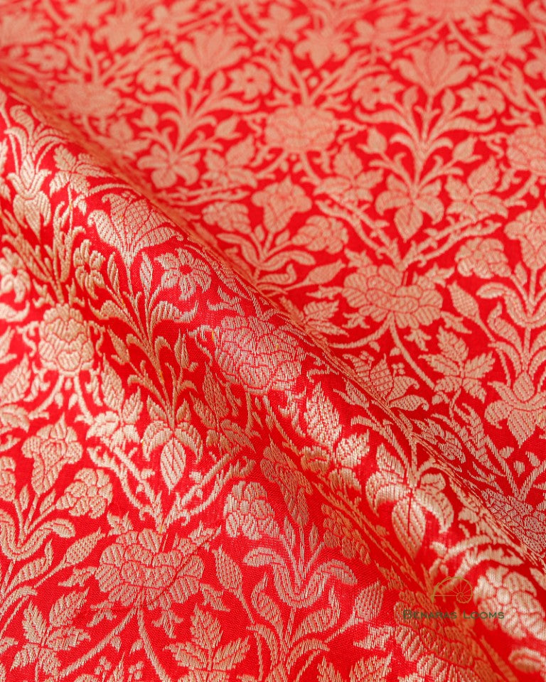 Red Handloom Kataan Silk Banarasi Silk Saree