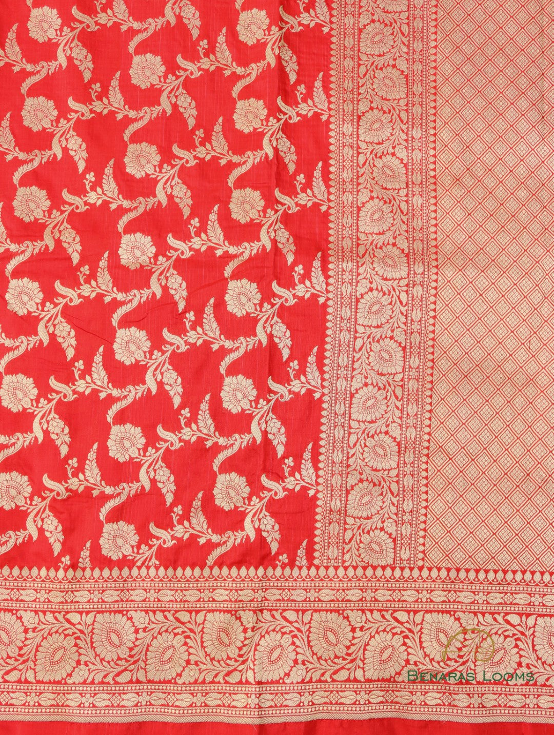 Red Handloom Pure Silk Kadhua Jangla Banarasi Saree