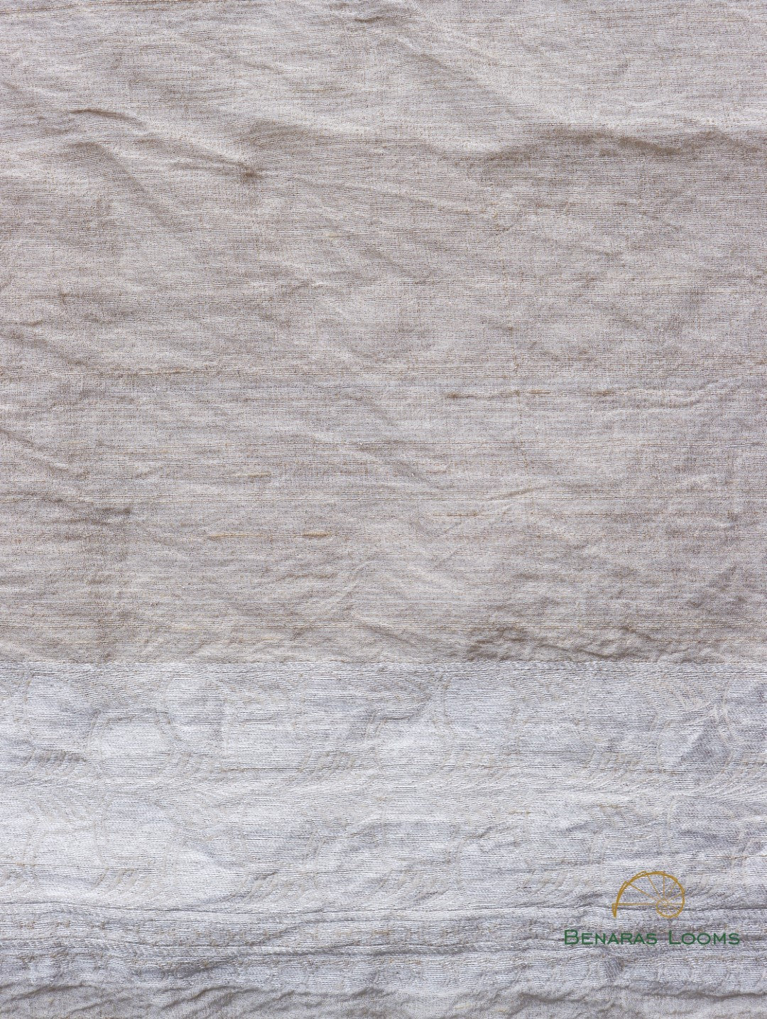 Cream Handloom Tussar Georgette Jaal Banarasi Saree