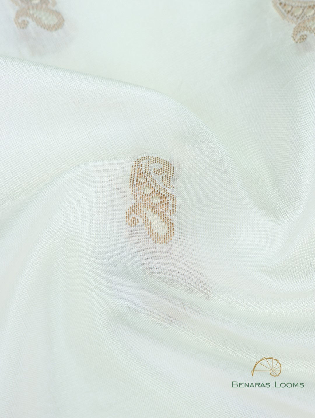 White Handwoven Pure Kataan Silk Kadhua Fabric