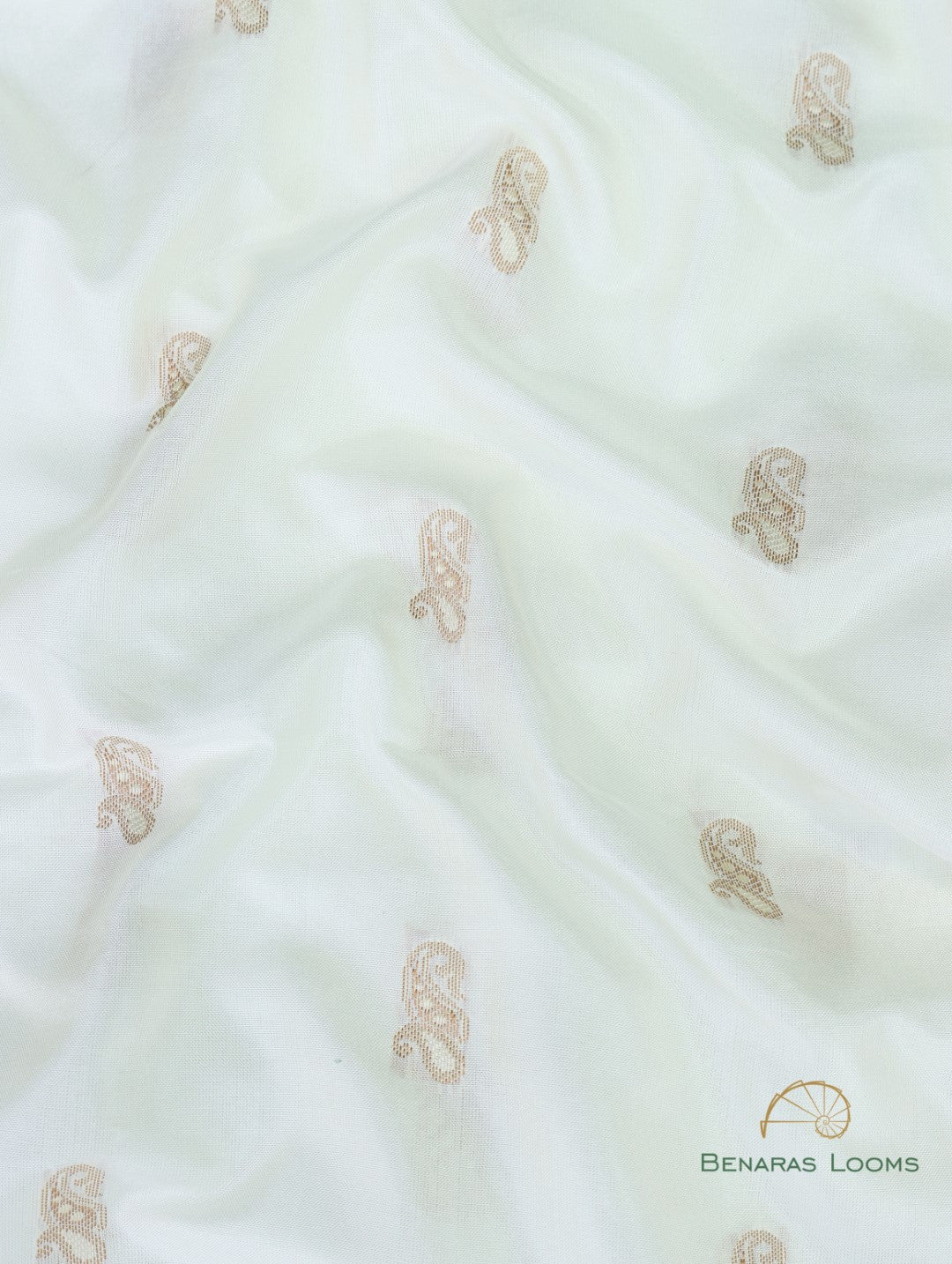 White Handwoven Pure Kataan Silk Kadhua Fabric