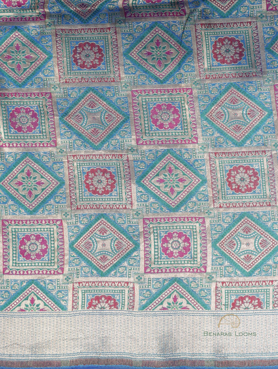 Swara Blue Handwoven Pure Silk Banarasi Lehenga