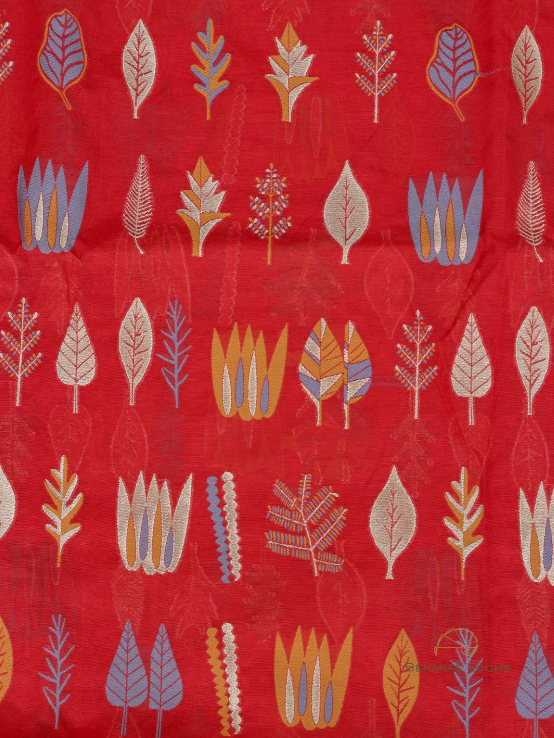 Red Gardenia Unstitched Banarasi Suit Fabric