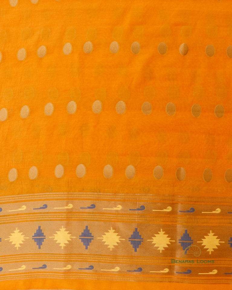 Haldi Yellow Paithani Unstitched Suit Set