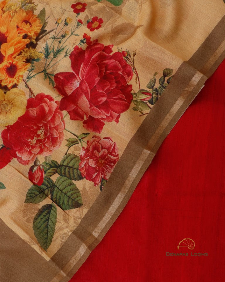 Maroon Handwoven Pure Raw Silk Unstitched Suit Fabric