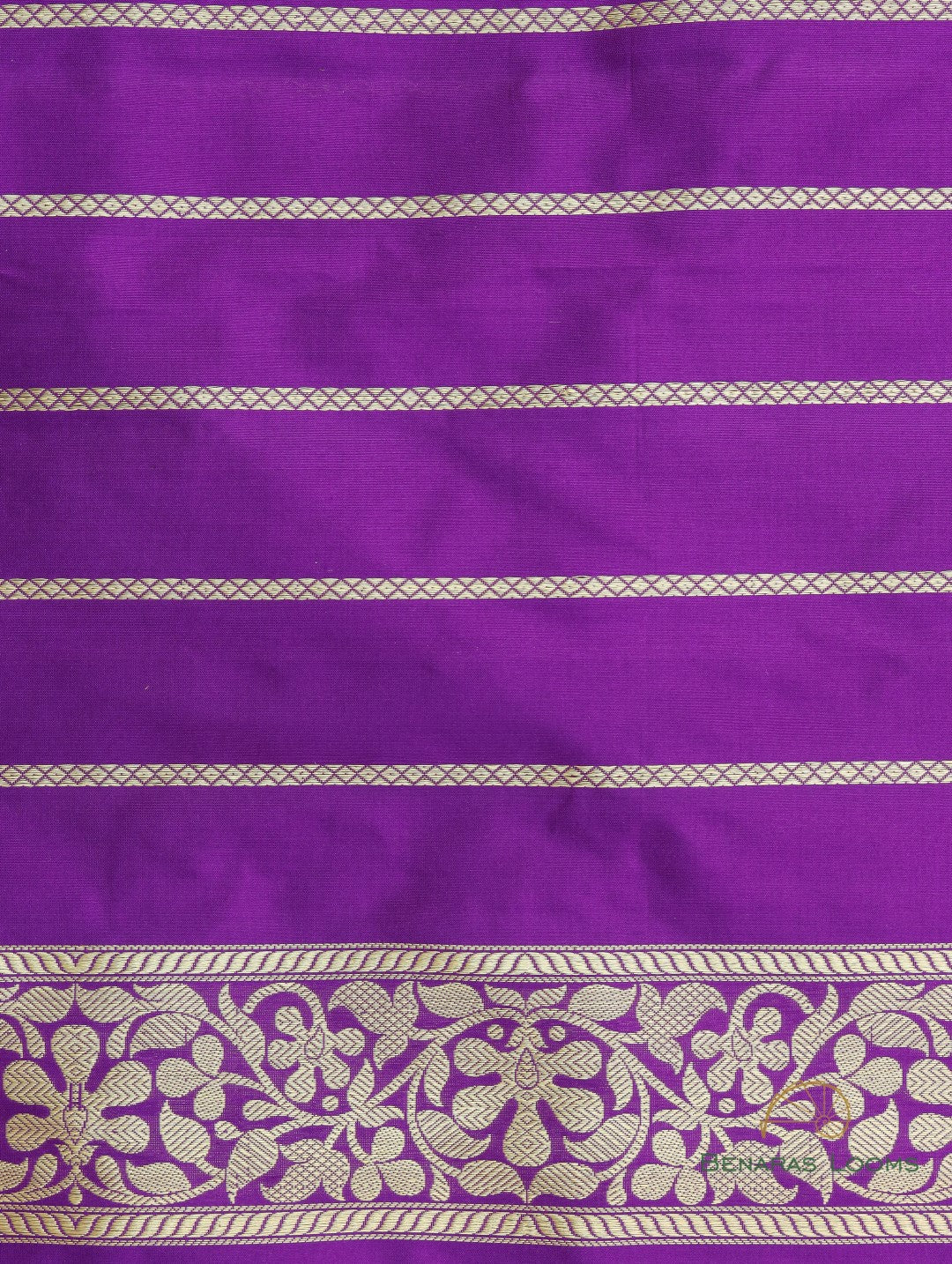 Purple Handwoven Pure Kataan Silk Banarasi Saree With Meenakari