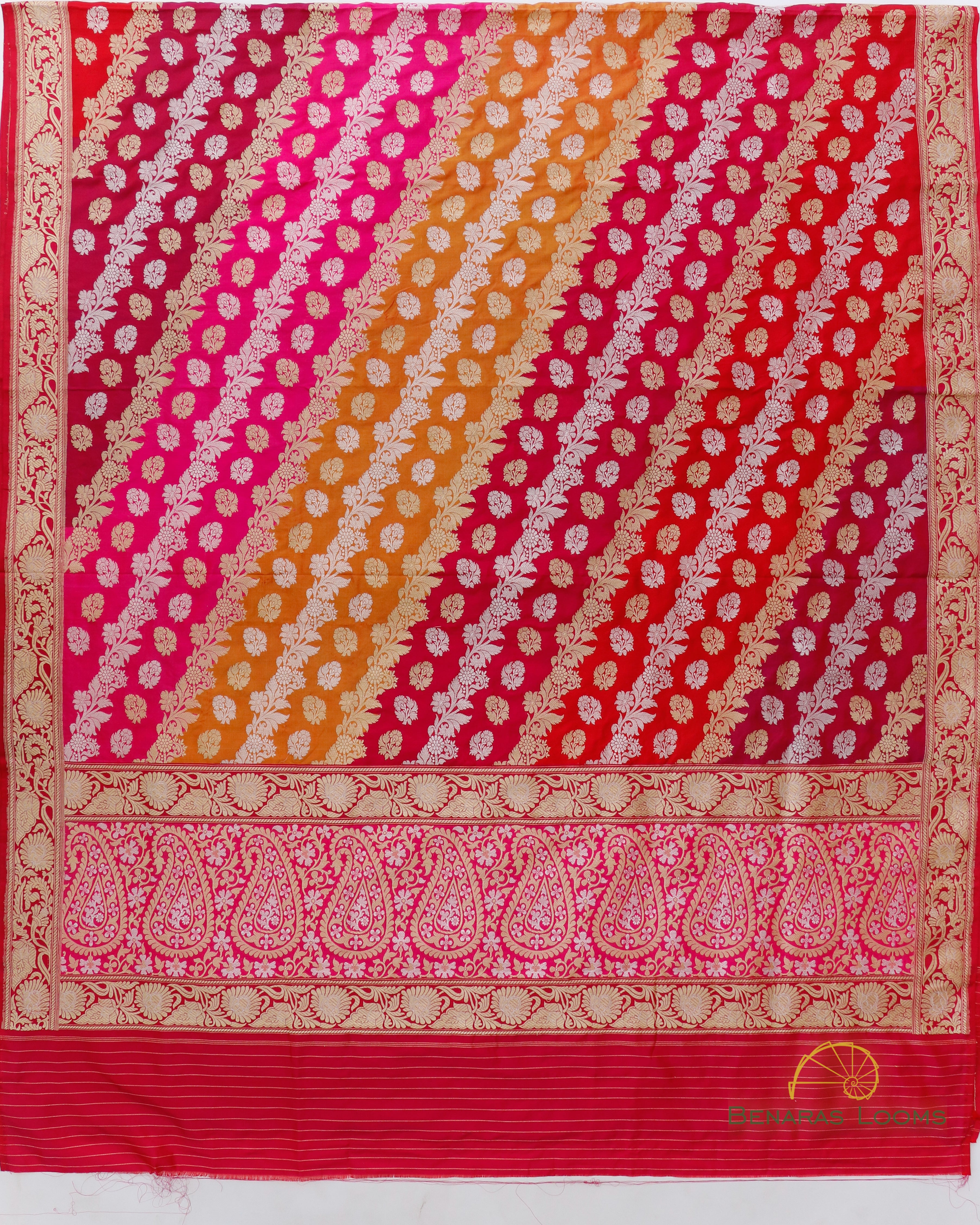 Rangkaat Handwoven Pure Kadhua Jangla Kataan Silk Saree