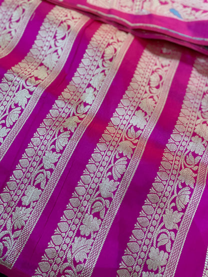 Tanvi Pink Handwoven Pure Silk Banarasi Lehenga with Meenakari