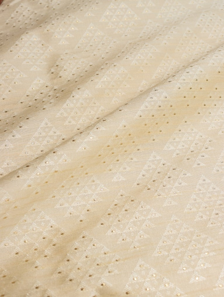 Cream Banarasi Fabric