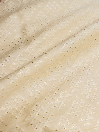 Cream Banarasi Fabric