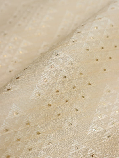 Cream Banarasi Fabric