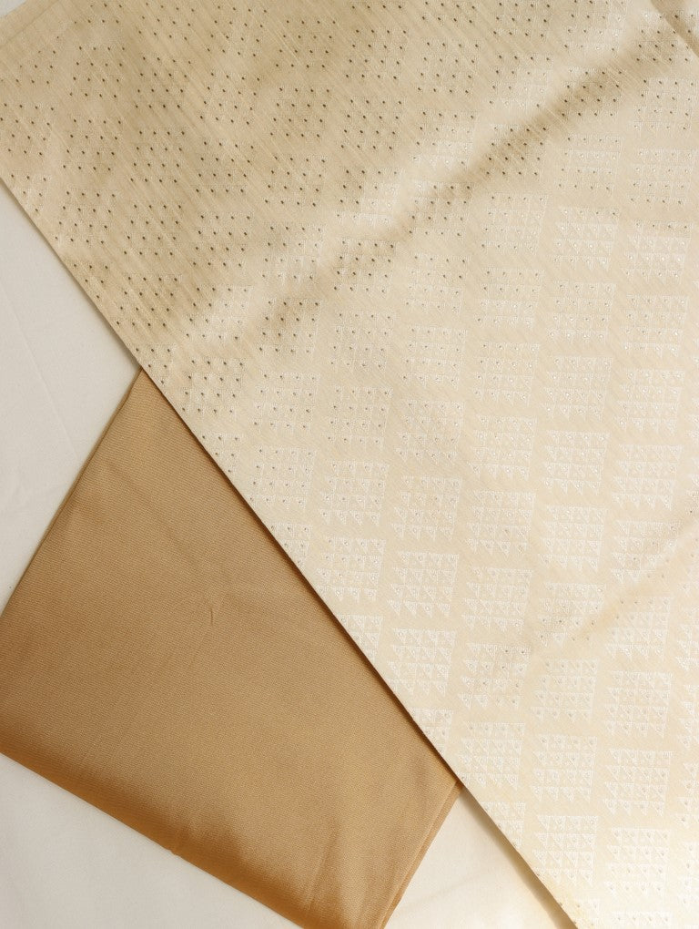 Cream Banarasi Fabric