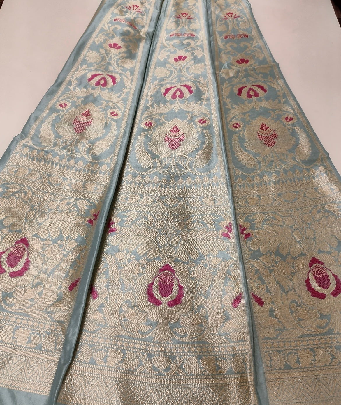 Tanvi Pastel Handwoven Pure Silk Banarasi Lehenga