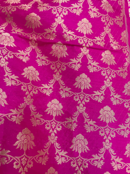 Aarohi Pink Handwoven Pure Silk Banarasi Lehenga