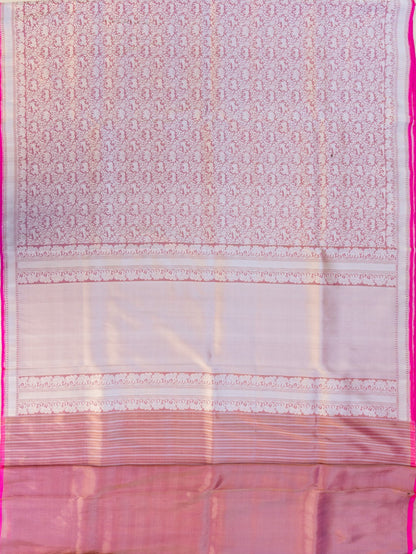 Pastel Handwoven Shikargah Pure Tissue Silk Banarasi Saree