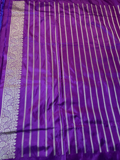 Purple Kadhua Buti Banarasi Saree with Koniya