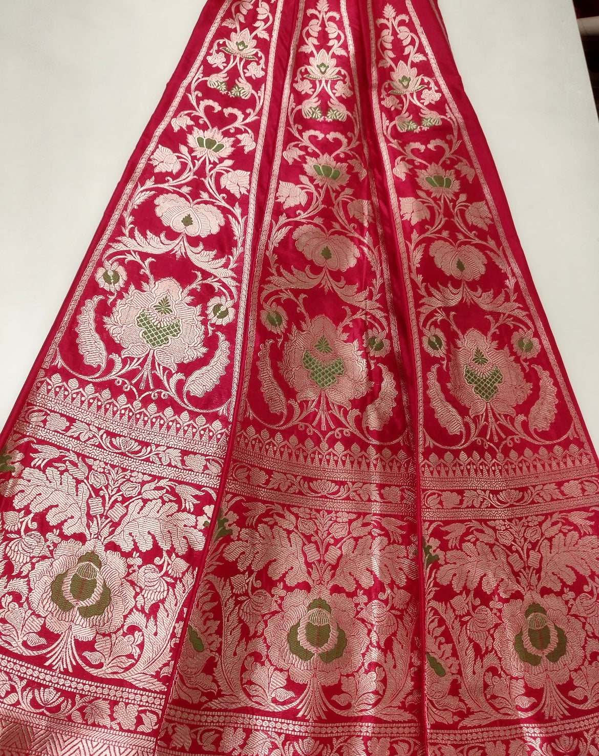 Tanvi Red Handwoven Pure Silk Banarasi Lehenga