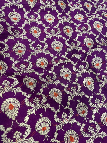 Jaya Purple Handwoven Pure Silk Banarasi Lehenga