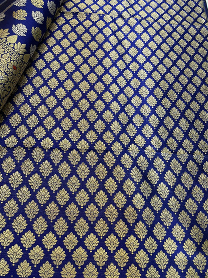 Rhea Blue Handwoven Pure Silk Banarasi Lehenga