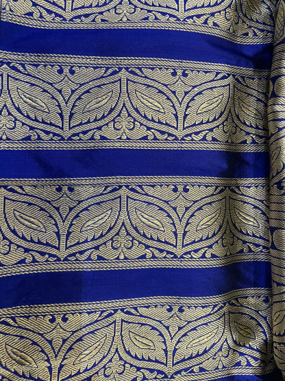 Mandala Blue Handwoven Pure Silk Banarasi Lehenga