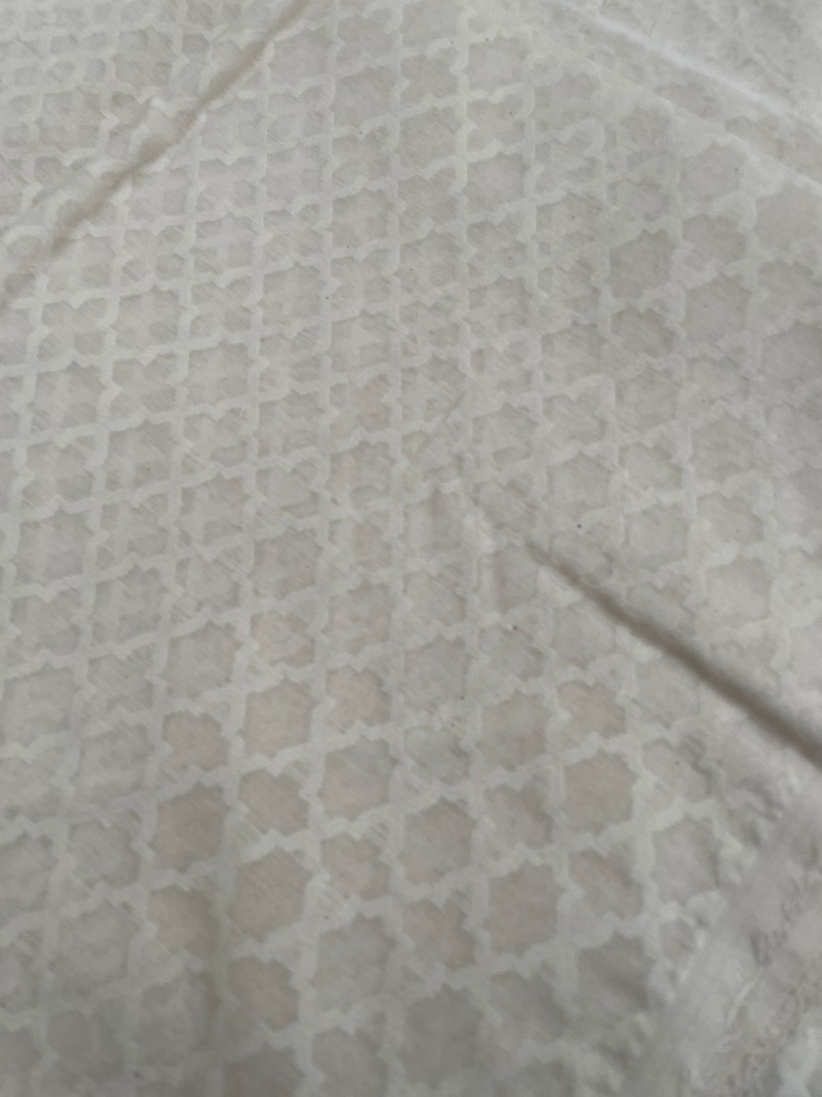 White Jacquard Chanderi Silk Jaal Design Fabric