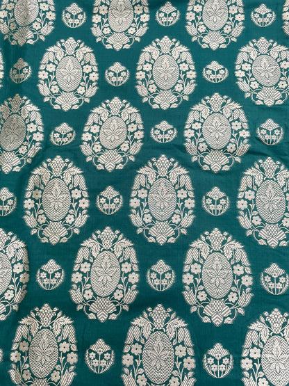 Green Butidar Banarasi Silk Fabric