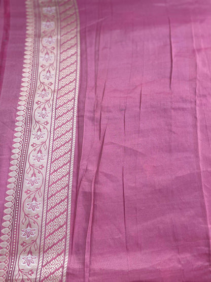 Gray Handloom Banarasi Pure Tissue Silk Kadhua Saree