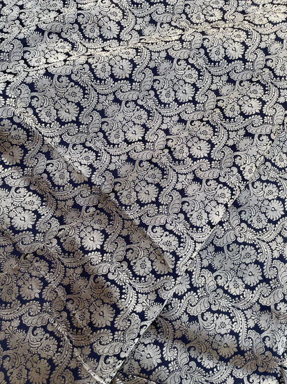 Black Handloom Satin Silk Banarasi Saree