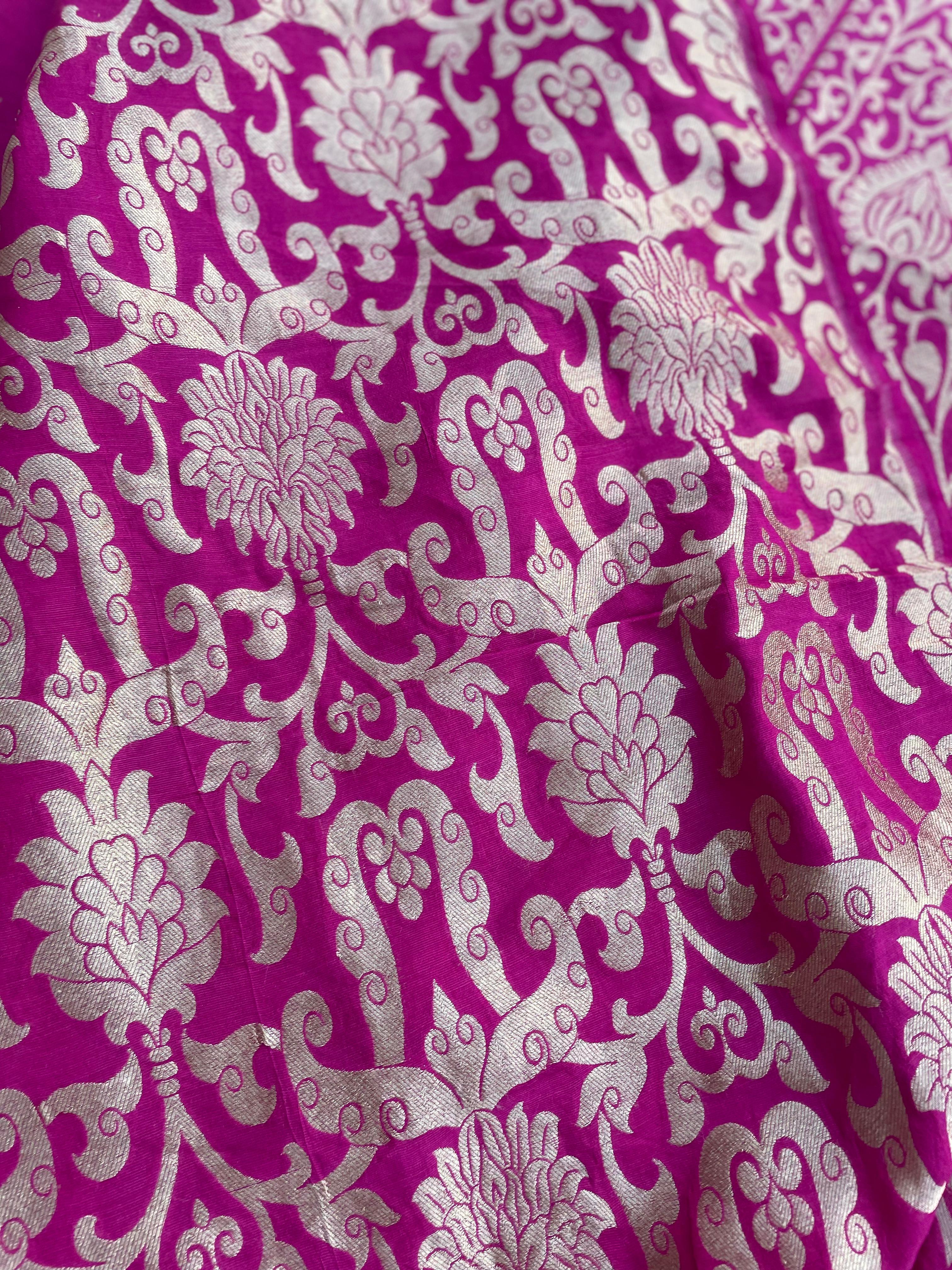 Pink Khaddi Georgette Banarasi Lehenga Panels