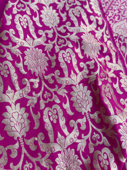 Pink Khaddi Georgette Banarasi Lehenga Panels