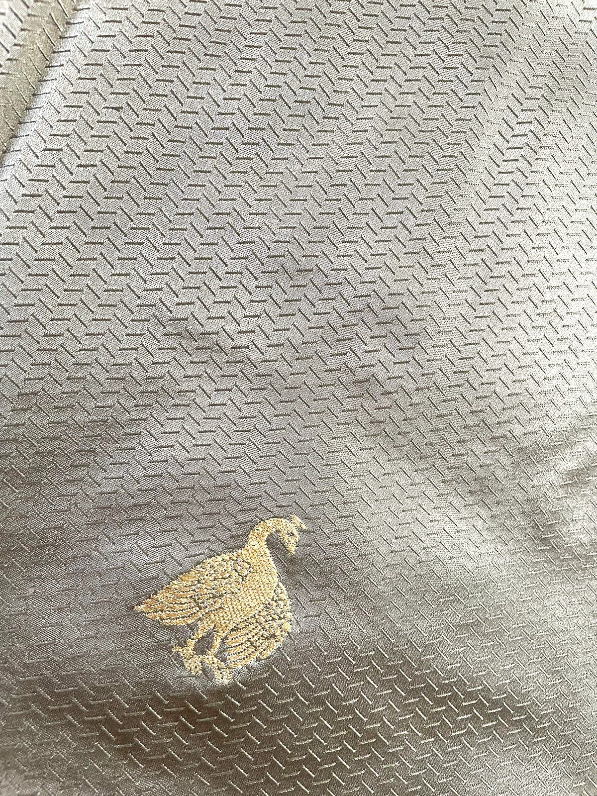 Grey Handwoven Pure Silk Fabric