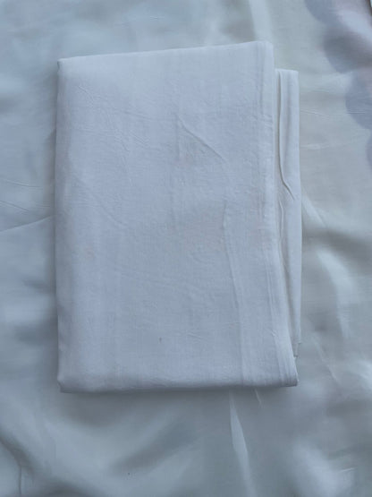 White Digital Printed Chanderi Cotton Banarasi Suit Fabric