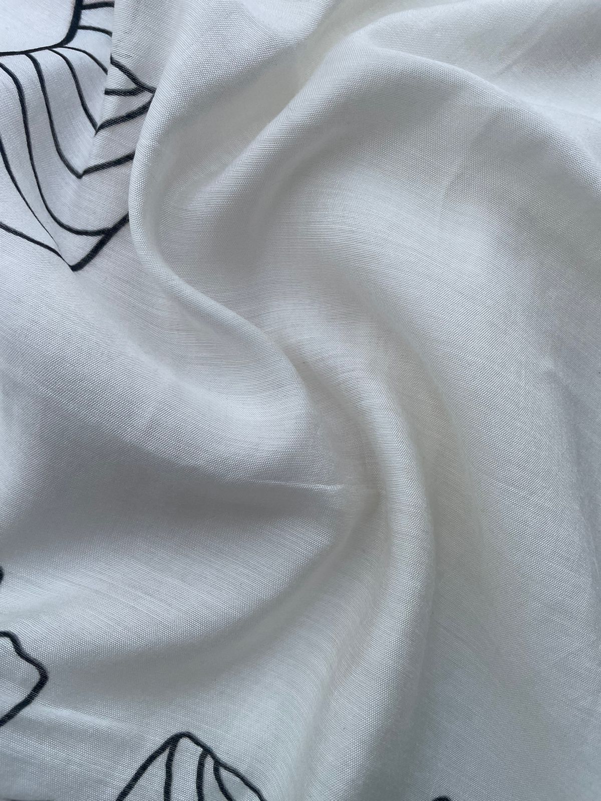 White Digital Printed Chanderi Cotton Banarasi Suit Fabric