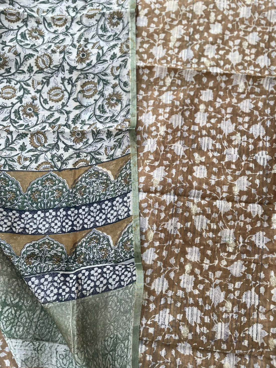Mustard Digital Printed Chanderi Cotton Banarasi Suit Fabric