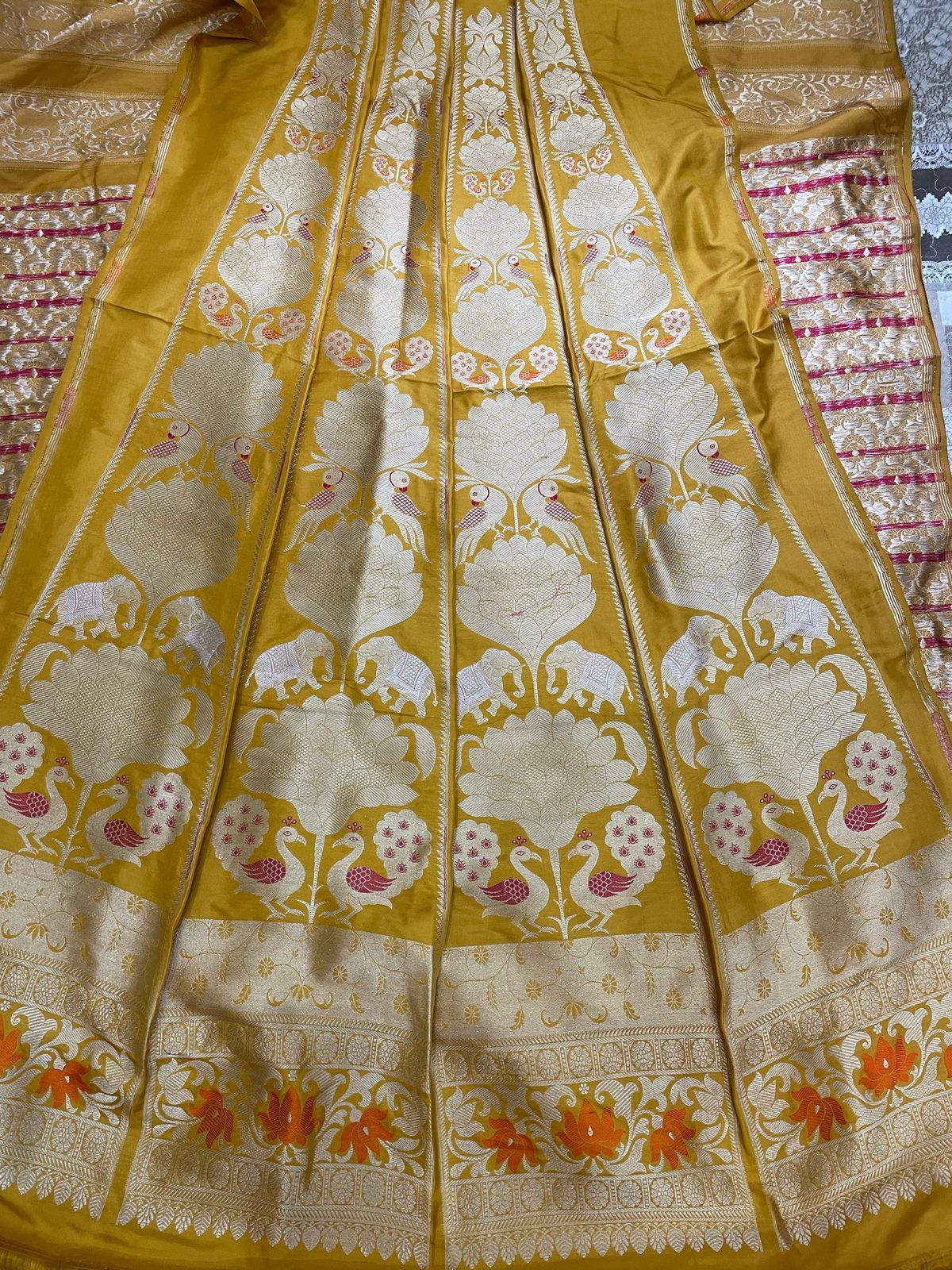 Vantara Yellow Handwoven Pure Silk Banarasi Lehenga