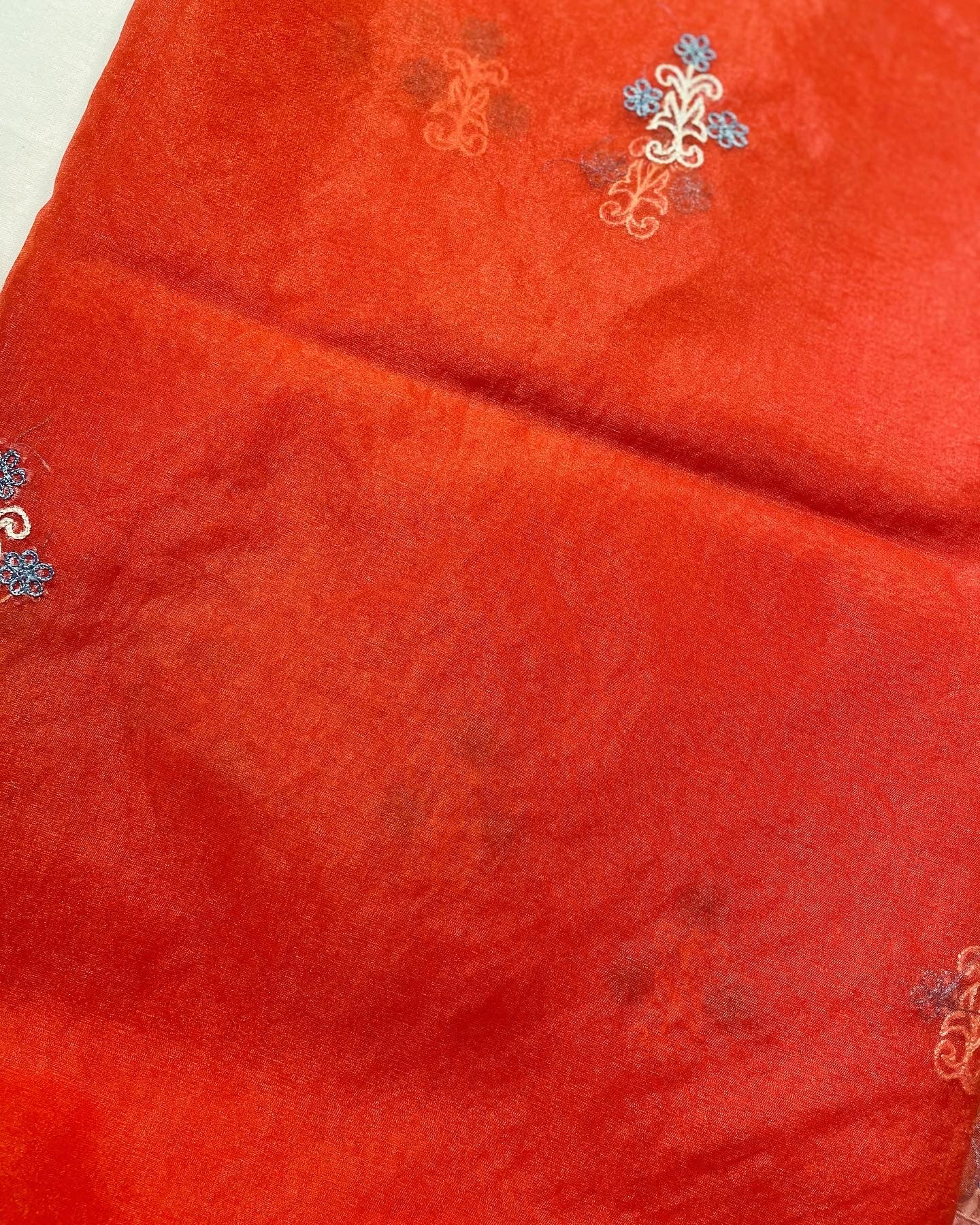 Unstitched Tussar Silk 3 Pc Multicolor Suit Fabric