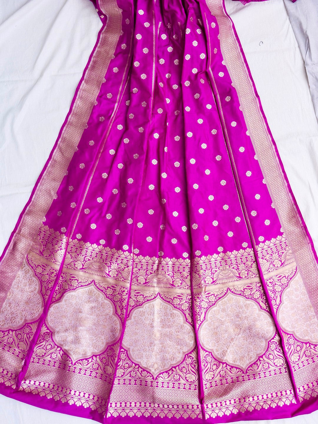 Nitya Purple Handwoven Pure Silk Mehrab Banarasi Lehenga